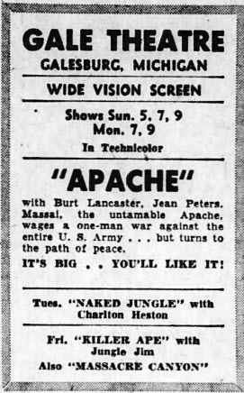 Gale Theatre - 1954 Ad (newer photo)